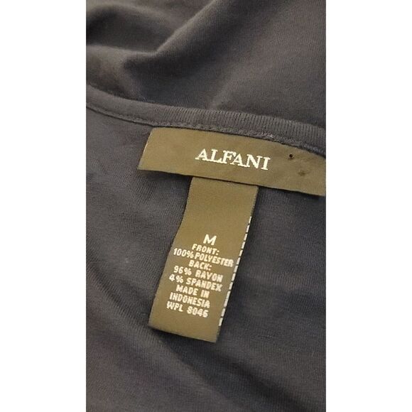 ALFANI WOMENS TOP BLOUSE SIZE M PLUM SLEEVELES STRIPED - Picture 4 of 4